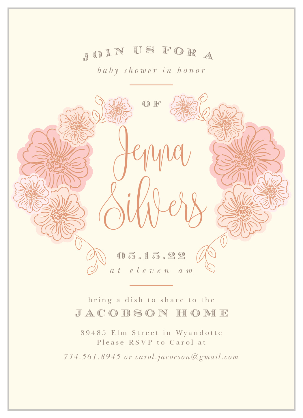 flower baby shower invitations