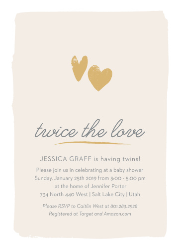 Twice The Love Baby Shower Invitations By Basic Invite