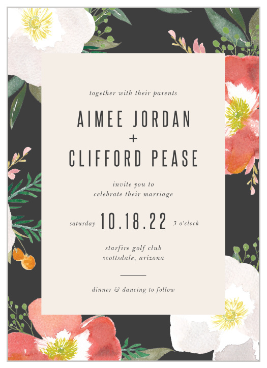 Floral Wedding Invitations - Match Your Color & Style Free!