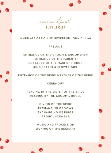 winter wedding programs match your color style free