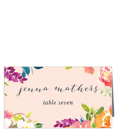 Treat your friends and family to unforgettable experience with our Spring Peach Place Cards. 