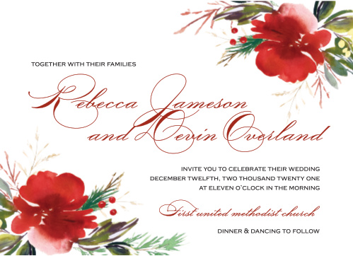 Christmas Wedding Invitations Match Your Color Style Free