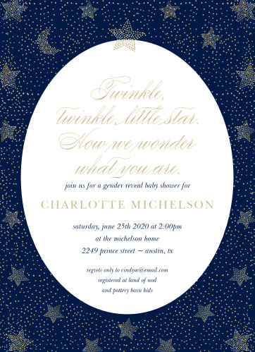 Twinkle Twinkle Little Star Baby Shower Invitations Match Your