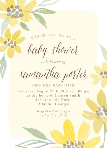 Sunflower Baby Shower Invitations Match Your Color Style Free