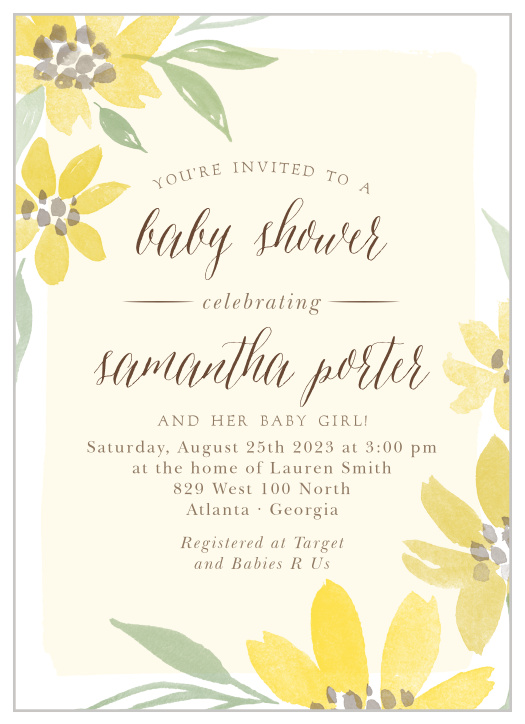 Send out a ray of sunshine with our Sunflower Summer Baby Shower Invitations.