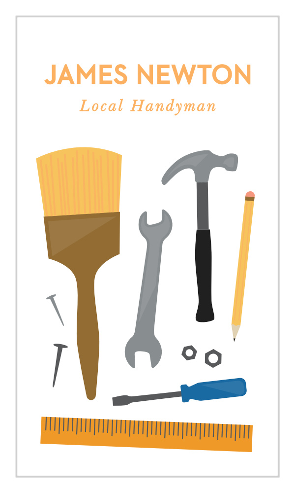 Handyman Contractor Business Cards By Basic Invite
