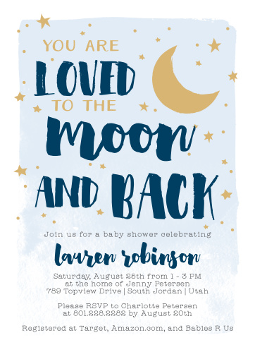 Moon Baby Shower Invitations Match Your Color Style Free