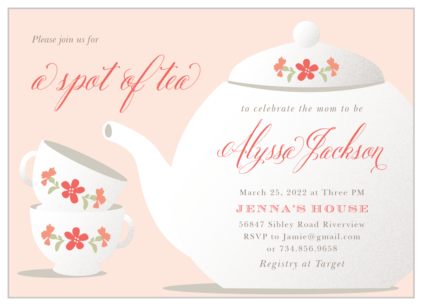 teacup baby shower invitations