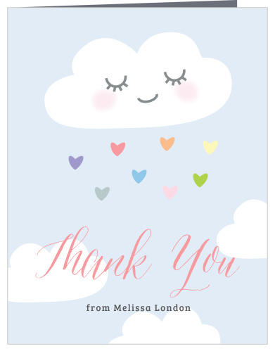 Let the appreciation rain down with our Rainbow Cloud Baby Shower Thank You Cards. 