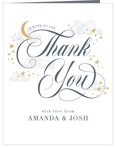 Share your gratitude with friends and loved ones with our Over the Moon Baby Shower Thank You Cards.