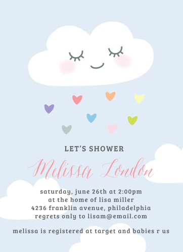 Cloud Baby Shower Invitations Match Your Color Style Free