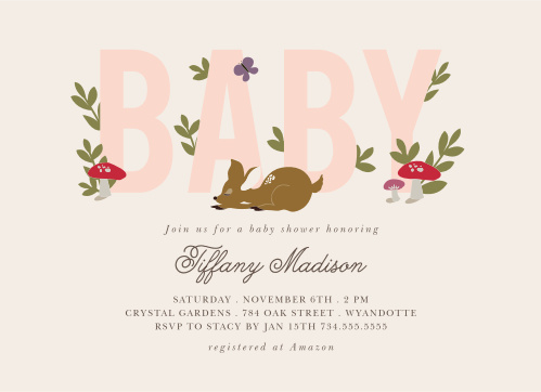 Woodland Baby Shower Invitations Match Your Color Style Free