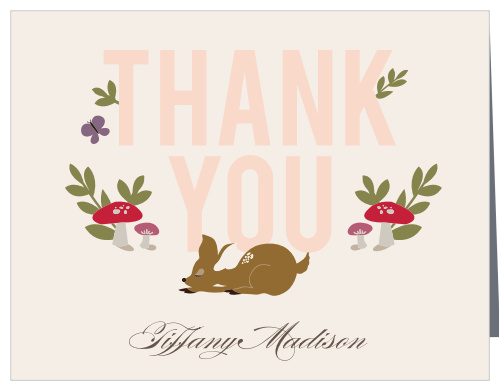 Our Woodland Deer Baby Shower Thank You Cards will bring the warm, exciting spirit of nature to everyone you sent it to.