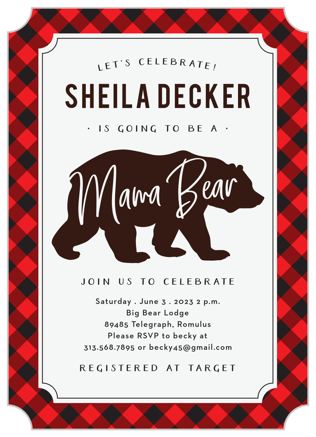 baby bear baby shower invitations