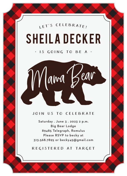 Our Mama Bear Baby Shower Invitations will warm your soul. 