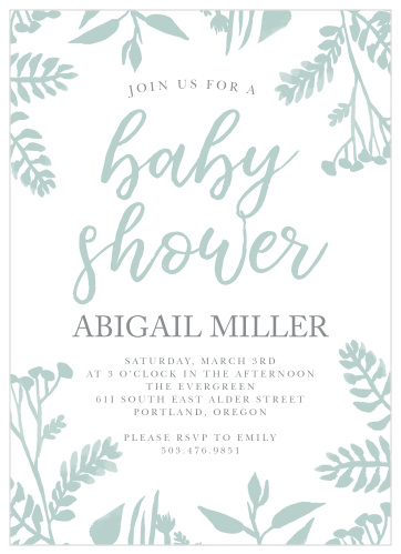 greenery baby shower invitations free