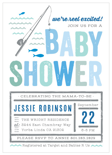 Our Reel Excited Baby Shower Invitations are designed to catch the eye of whoever you send one to.