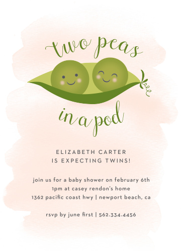 Baby Shower Invitations For Twins Basic Invite