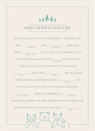 Woodland Baby Shower Games Match Your Color Style Free