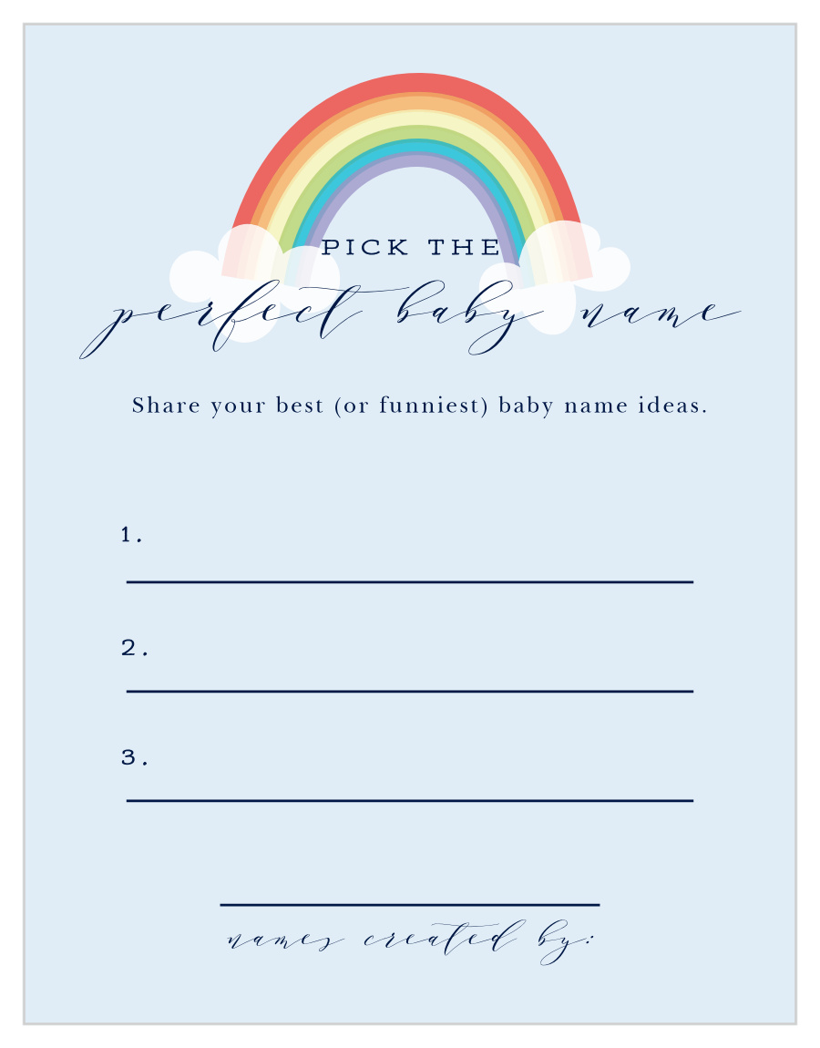 Colors of the Rainbow Baby Name Contest by Basic Invite