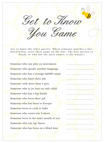 Baby Shower Games Match Your Color Style Free Basic Invite Games Get To Know You Color Yellow