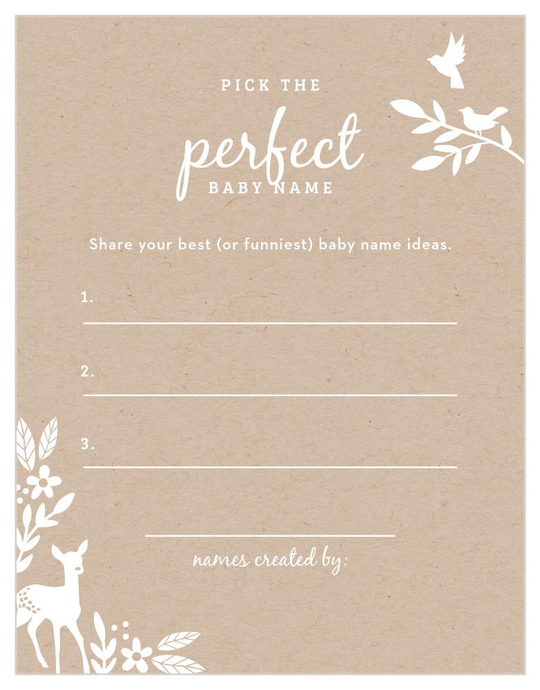 Kraft Woodland Baby Name Contest by Basic Invite