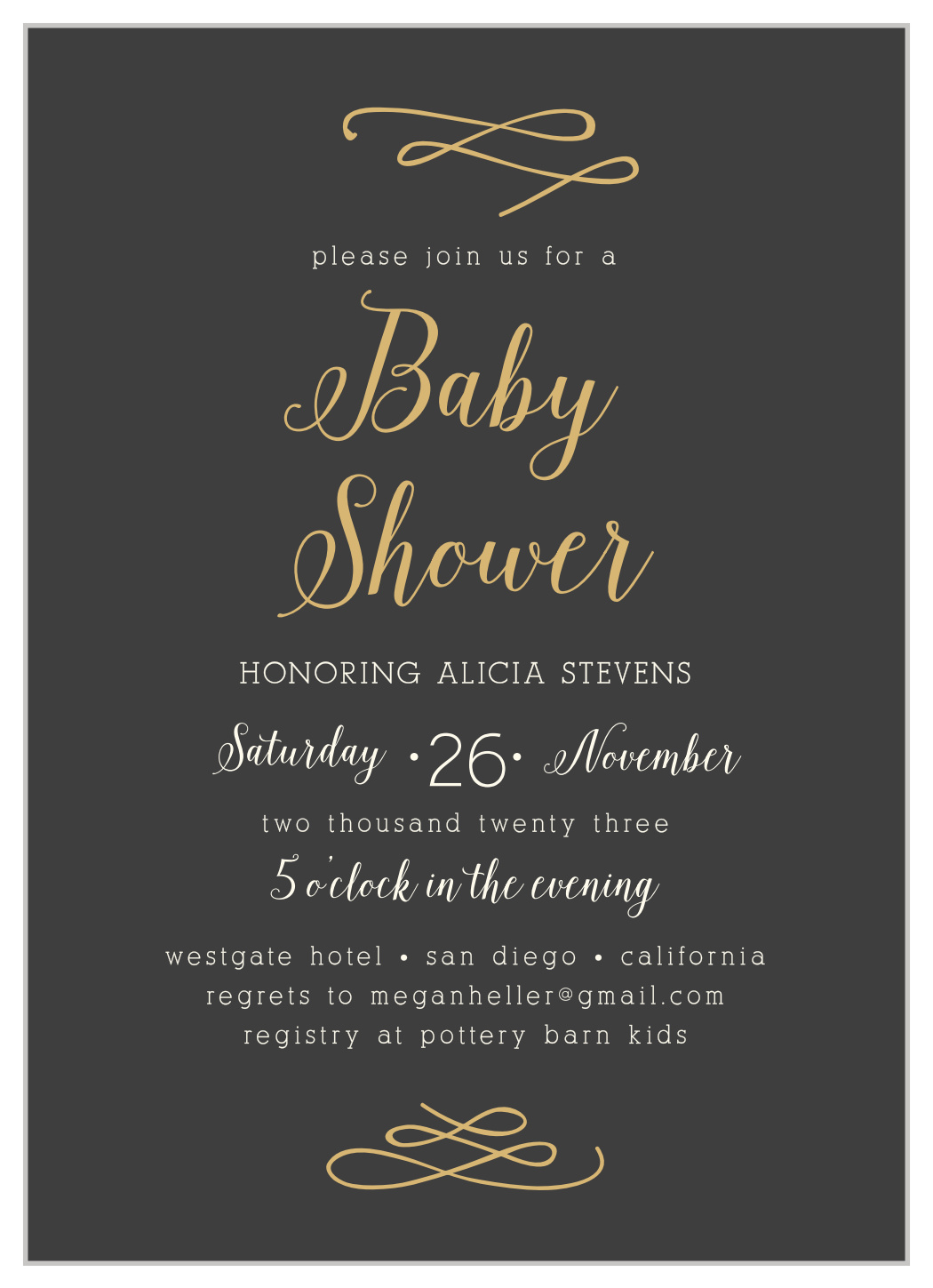 modern baby shower invites