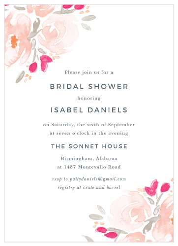 Romantic Bridal Shower Invitation Garden Bridal Shower Invitation Rose and Peony Floral Bridal Shower Invitation Couples Shower Invite
