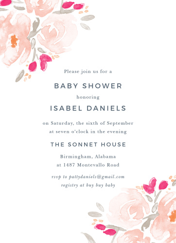 Baby Shower Invitations For Girls Basic Invite