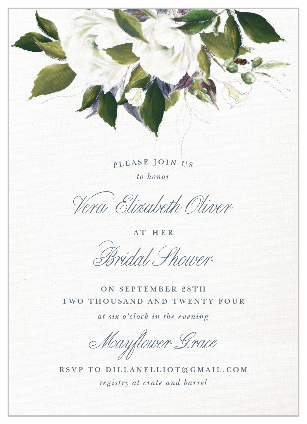 Blooming Elegance Bridal Shower Invitations By Basic Invites