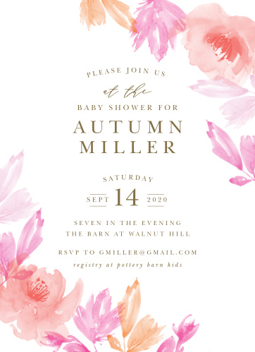 Baby Shower Invitations Templates Match Your Color Style Free - airbrushed rose baby shower invitations