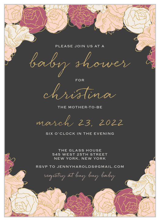 baby in bloom invitations