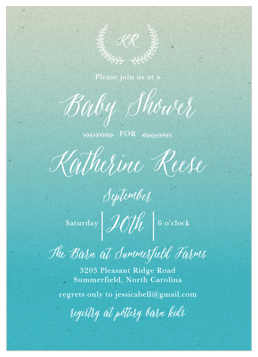 Subtle Ombre Baby Shower Invitations By Basic Invite