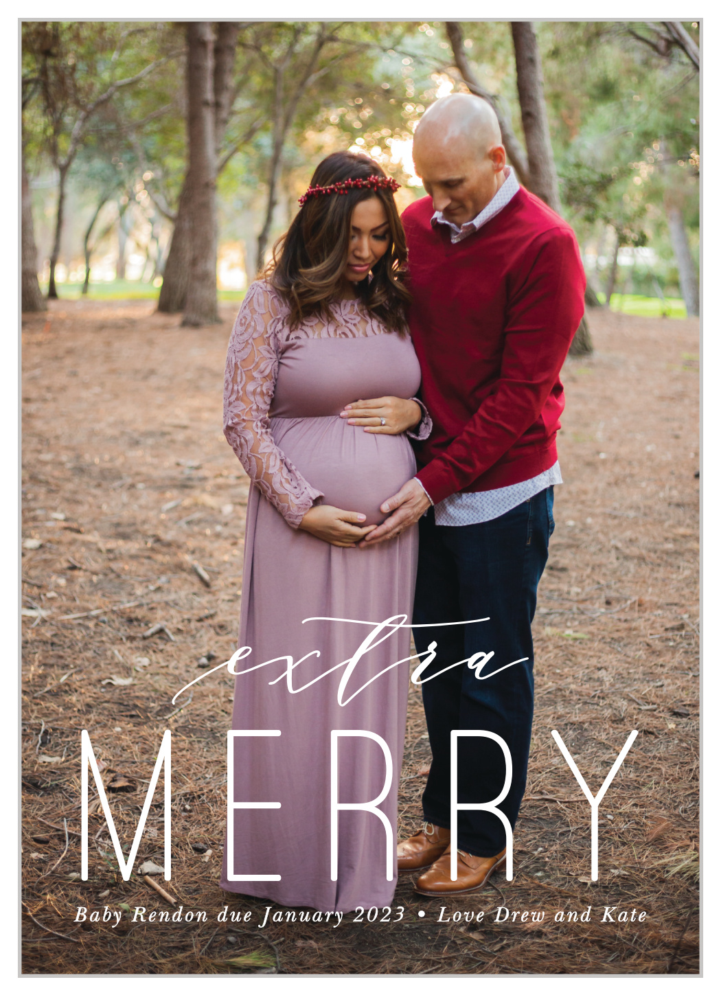 Pregnancy Announcement Holiday Cards By Basic Invite