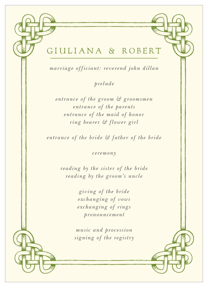 Celtic Knot Wedding Programs By Basic Invite