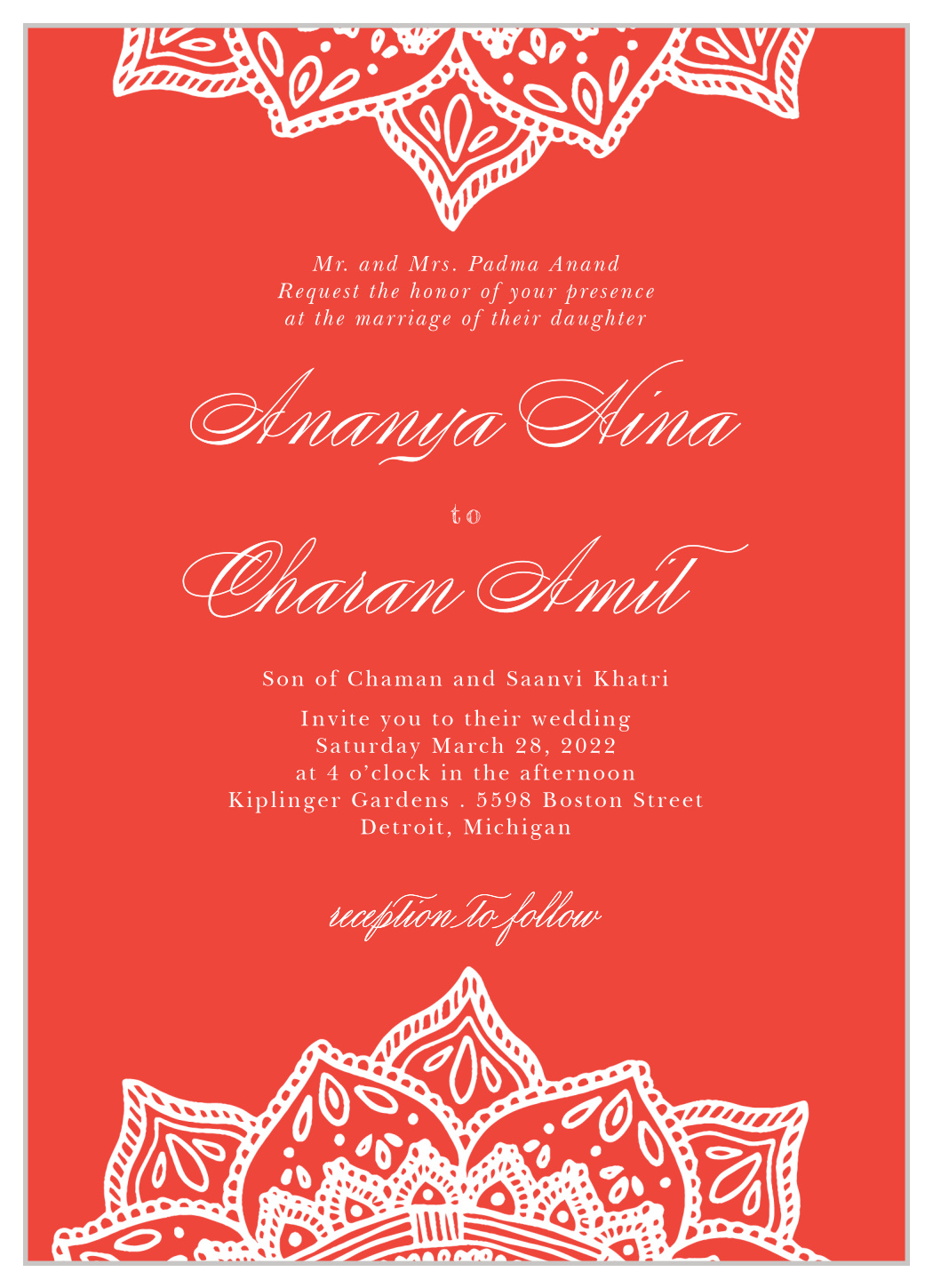 Indian Mandala Wedding Invitations By Basic Invite 6172