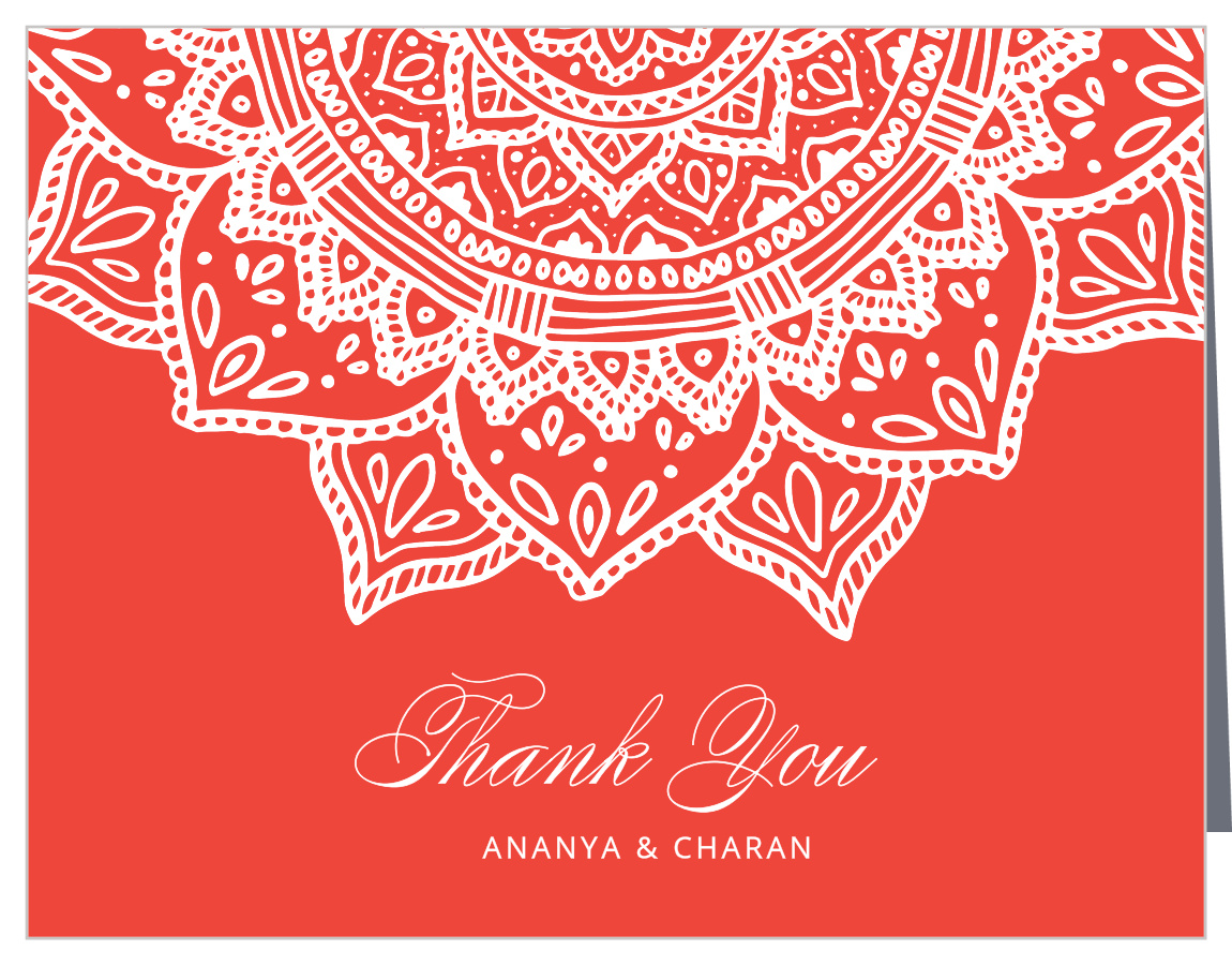 Indian Mandala Wedding Thank You Cards by Basic Invite