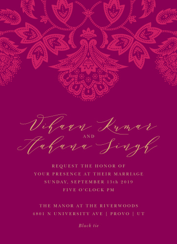 indian wedding invitations match