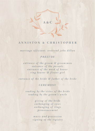 wedding programs match your