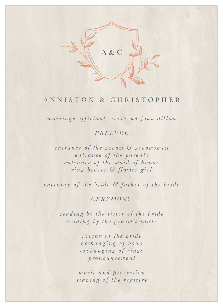 Woodland Monogram Wedding Programs By Basic Invite