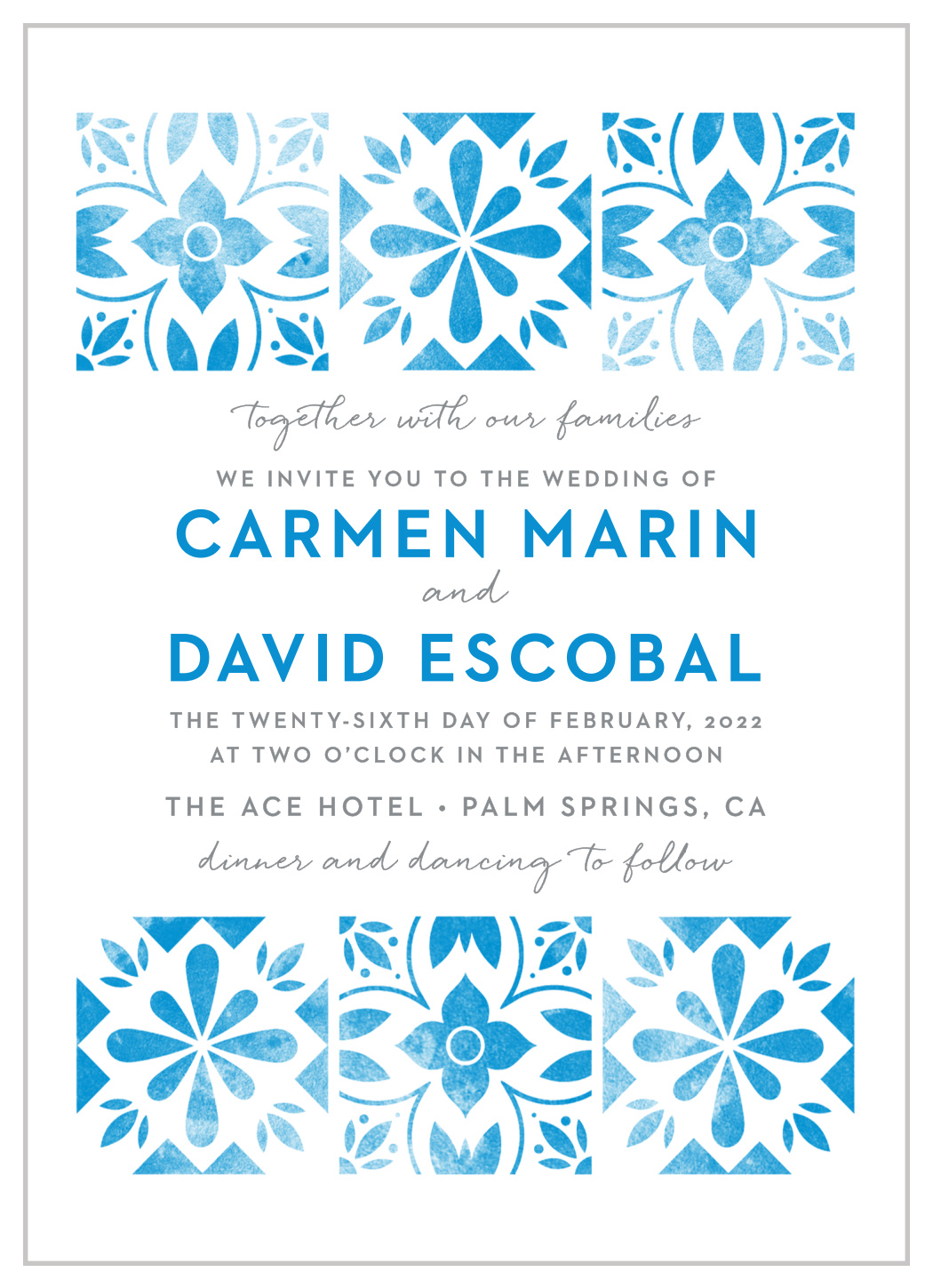 Mexican Tiles Wedding Invitations by Basic Invite