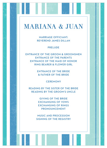 Nautical Wedding Programs Match Your Color Style Free