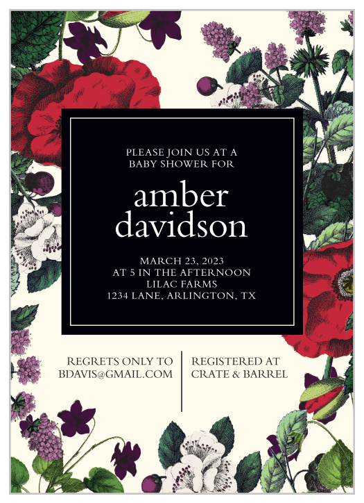 botanical baby shower invitations