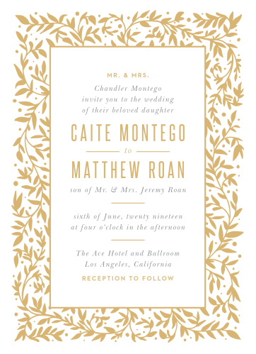 foil stamped wedding invitations gold silver rose gold basic