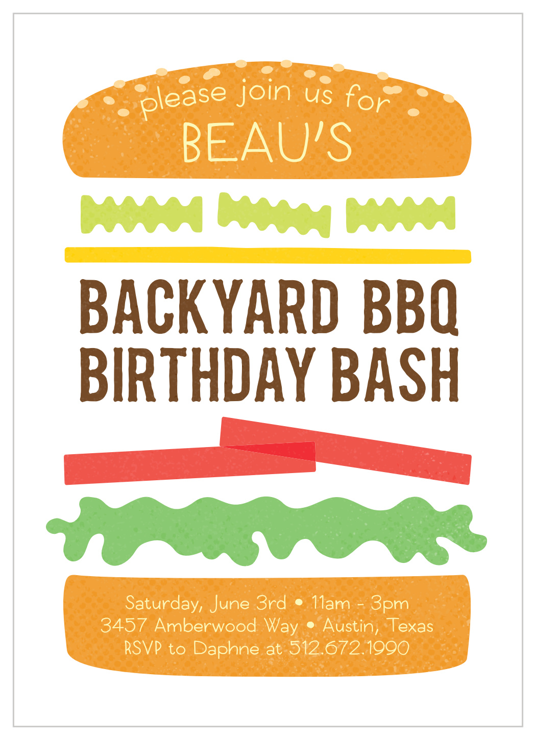 Backyard BBQ Children's Birthday Invitations by Basic Invite