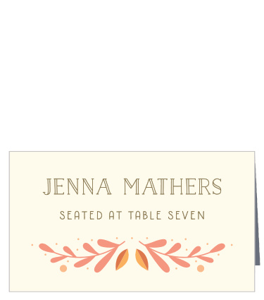 Watch your guests settle into their assigned seats like the delicate leaves decorating our Rustic Fall Place Cards. Elegant lettering shares the table number and spells out your guests' names, ensuring that each of them end up precisely where you want them.