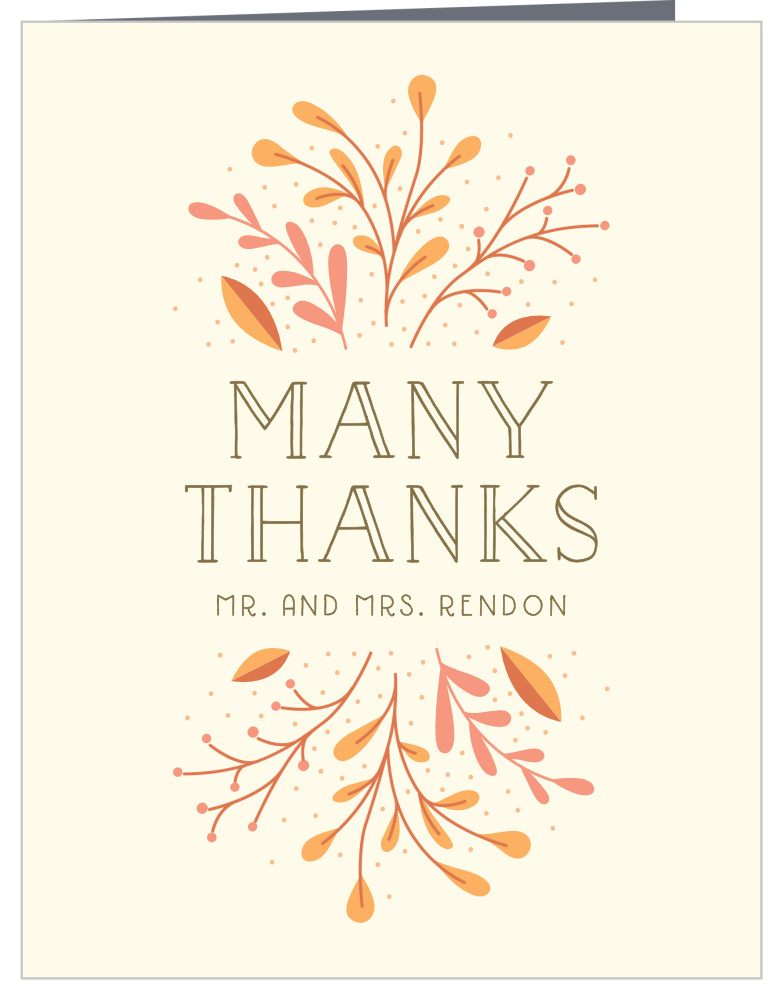 Rustic Fall Wedding Thank You Cards By Basic Invite