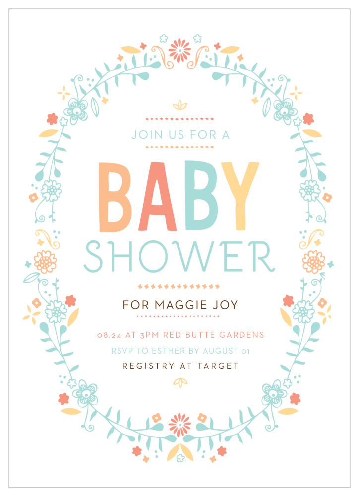Baby Wreath Baby Shower Invitations by 