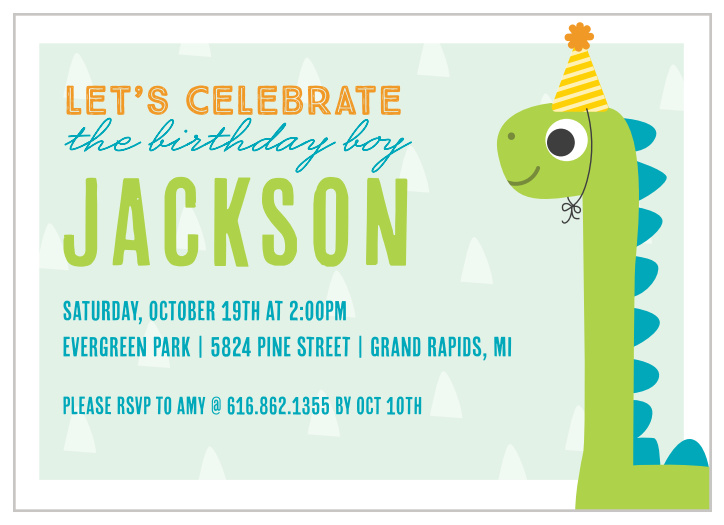 Dinosaur Children S Birthday Invitations Match Your Color Style Free