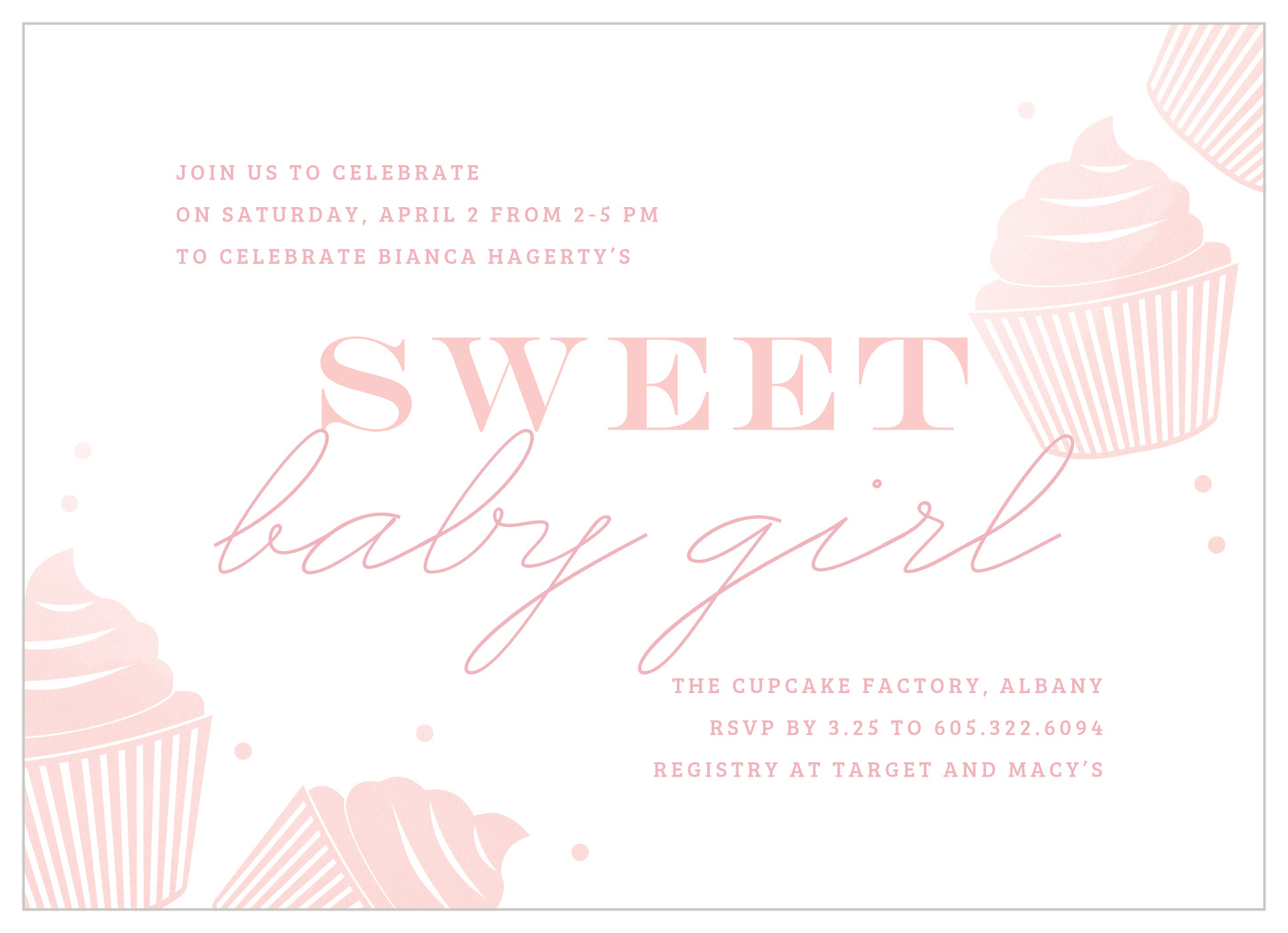 sweet baby girl shower invitations